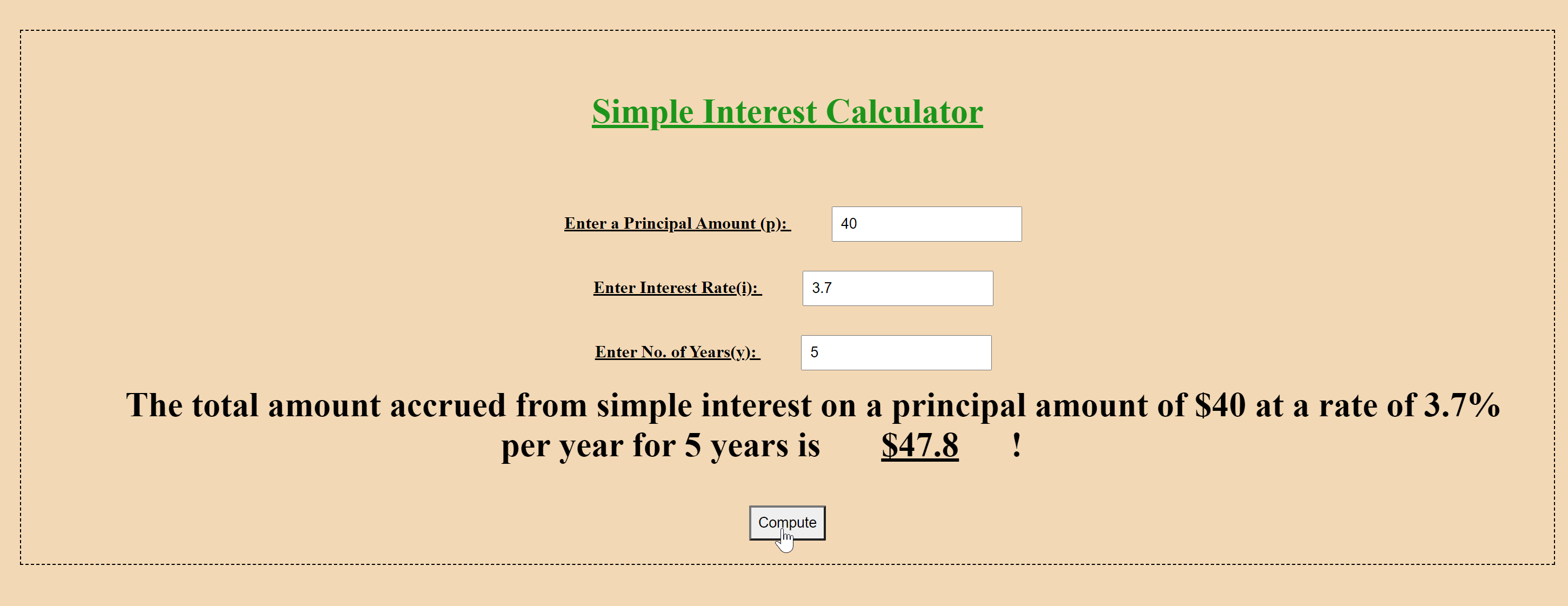 simple interest calculator